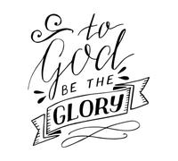 Decoración de vinilo para pared Letras hechas a mano para que Dios sea la gloria en 67.2x73.6cm Incluye kit de película de transferencia Negro