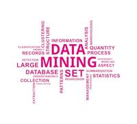 Decoración de vinilo para pared Minería de datos en la nube de palabras 68x84.8cm Fácil instalación Rosa roja