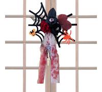 Decoración decorativa para decoración de Halloween, araña y calavera, 19,69 x 12,2 pulgadas, diseño realista, decoración interior para puertas, ventanas,