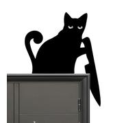 Decoración decorativa para puerta, decoración de puerta de gato de madera, decoración de pared en forma de gato para Halloween, apartamentos, habitantes, eventos al aire libre, anfitriones, dormitorio