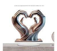 Decoración del corazón de la mano - Estatua acrílica de plata, pequeño de amor, escultura romántica del corazón | Figura de mano de forma linda para el dormitorio del hogar Oficina Tabletop