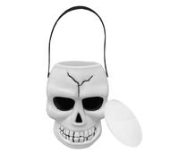 Decoración del cuenco de de Halloween - tarro de gótico con asa | Suministros de organizador de esqueleto de Can-Dy | Canescos de Halloween Ghost Can-Dy hechos a mano para niños