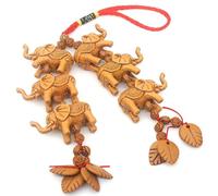 Decoración del Elefante de Regalos de Elefante Decoración de Elefante Colgante de 9 Pulgadas con Bucle, Cuentas de Flores y Hojas Feng Shui Adorno de Elefante para Corona y Suerte, decoración de Auto