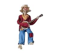 Decoración del esqueleto: accesorio de Halloween con ojos brillantes, articulaciones móviles para poses flexibles - acento de miedo realista para el patio o porche de la casa embrujada, accesorio de t