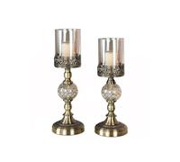 Decoración del hogar 2 Pcs Luxury Table Decoration Metal Candle Holder For Home Wedding Event and Party Festival