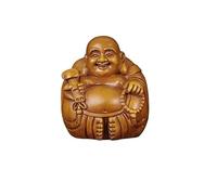 Decoración del hogar Adorno de Escritorio Estatua de Buda Tallada en Madera Maciza con Adornos de Risa de Barriga Grande Maitreya, decoración del hogar Bodhisattva (ébano, pequeño)