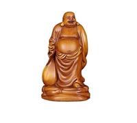 Decoración del hogar Adorno de Escritorio Talla de Madera Adornos de Buda Riendo Hogar Ofrendas de Barriga Muebles de Estatua (ébano, Grande)