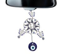 Decoración del hogar atrapasueños, amuleto atrapasueños,Decoración automotriz con dije de azul, estrella, luna, | Adorno de la suerte de arte estético para habitación de guardería, dormitorio, sala de