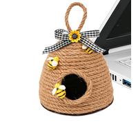 Decoración Del Hogar Con Abejas - Colgante Rústico De Cuerda Tejida - Decoraciones Naturales De Abejas Melíferas Para Interiores | Para Cocina Dormitorio Salón Oficina Granja Primavera Verano Cumpleañ