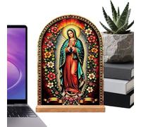 Decoración del hogar cristiano Virgen María Jesús Acrílico Staander Altar Decoración