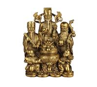 Decoración del hogar Estatua de Bronce de Tres inmortales recluta Riqueza y recibe Beneficios Los Adornos de Feng Shui de la Suerte mejoran la Fortuna(Grande)