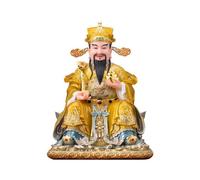 Decoración del hogar Estatua de Buda de mármol Blanco, Dios de la Riqueza, Sacrificio en casa, Fortuna, Cultura, Oficina de la Empresa Abierta(Grande)