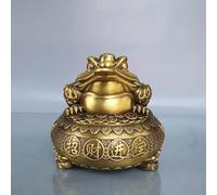 Decoración del hogar Feng Shui Rana del Dinero Sapo de latón Sapo de Tres Patas Estatua del Sapo del Dinero de la Riqueza Sapo del Dinero de la suert