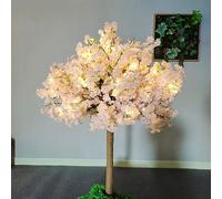 Decoración del hogar Flor Artificial Fliga de Cerezo, Gran Tree Flores Falsas Flores Interior Outdoor Outdoor Fiesta de Vida Decisión de Bodas DIY 4 * 4M