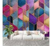 Decoración del hogar Fotomural 400x280cm Elementos GeoméTricos Modernos Papel Pintado Panorámico ExtraíBle Para Despegar Y Pegar Colorato Para salón Dormitorios,Comedores HD Papel Tapiz