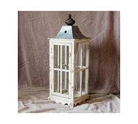 Decoración del hogar Gran candelabro de Madera, decoración Cristal, jardín, Patio, Farol nostálgico(Grande)