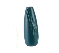 Decoración del hogar Juego de jarrón con Superficie acristalamiento imitación Resistente a caídas, Soporte Decorativo for Flor Escritorio Adultos(Blue)