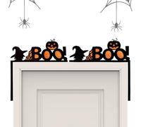 Decoración del marco de la puerta de Halloween - Señal adhesiva de la esquina de la puerta para el marco de la puerta | Decoración de la puerta principal de murciélago y calabaza, letrero del marco de