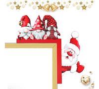 Decoración Del Marco De La Puerta - Lindo adornoss De gnomos De Madera De 21,4x22,5 Cm, Decoración Colgante De Esquina, Letrero Temático De Papá Noel, Arte Divertido Del Marco De La Puerta De Navidad