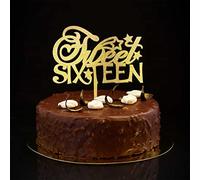 Decoración dorada para tarta de cumpleaños número 16, 16, 16 años, suministros para fiesta de cumpleaños, nombre personalizado, cualquier número de edad, 16 aniversario, cumpleaños, recuerdo, regalos