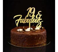 Decoración dorada para tartas de cumpleaños número 19 y 19 años de edad, decoración de fiesta de cumpleaños, personaliza el nombre de cualquier edad, número 19, aniversario, cumpleaños, recuerdo para
