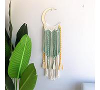 decoración elegante de las paredes de tapices, Colgante de pared de macramé bohemio, 30 x 85 cm, tapiz atrapasueños de luna creciente, tapiz bohemio, decoración del hogar tejida for dormitorio y apart