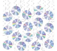 Decoración en espiral CD, 32 PCS Decoraciós papel fiesta discoteca vintage de los 90, Decoraciones pared CD coloridas, Decoración para fiesta cumpleaños 1990 y 2000, Y2k Music Theme Party, Música,Aula