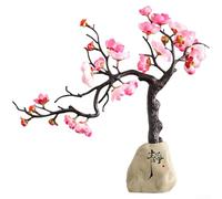 Decoración escultórica de resina Wintersweet que encarna los valores estéticos chinos para entornos domésticos y de oficina (silencioso + rosa)