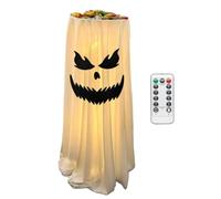 Decoración Exterior de Fantasma 80 cm Luces LED A Pilas Divertidos | Contenedores Decorativos Fantasmas Exterior para Casa, Puerta Principal, Patio, Jardín y s