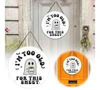 Decoración exterior de Halloween Highly! Placa de puerta de Halloween, una excelente opción para transformarse en hacer que tus vacaciones estén llenas de emoción y miedo. 5 decoraciones de cocina y