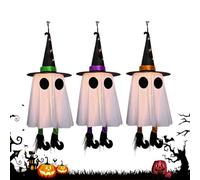 Decoración Fantasma - Tela, 7,87 x 7,87 x 0,79 in Efecto Flotante LED Fantasma Iluminado | Dish de Halloween Colorido Iluminación de Temporada, decoración de para jardín, Patio