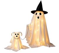 Decoración Fantasmas Figuras Luminosas de Fantasma Paseando Perro y Casa