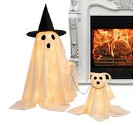 Decoración Fantasmas Figuras Luminosas de Fantasma Paseando Perro y Casa