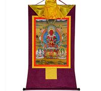 Decoración Feng Shui, Amitayus Thangka - Buda de la Vida Infinita Arte Thangka - Tapiz de Buda(Purple,25.2L x 18.5W)