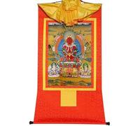 Decoración Feng Shui, Amitayus Thangka - Buda de la Vida Infinita Arte Thangka - Tapiz de Buda(Red,47.2L x 32.3W)