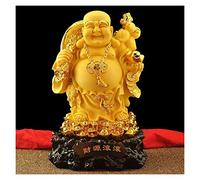 Decoración Feng Shui Decoración de Buda de la suerte Decoración del hogar Atraer riqueza y buena suerte-Feng Shui Figuras coleccionables de resina dorada Decoración de mesa Estatua Accesorios decorat
