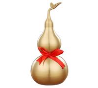 Decoración Feng Shui para el hogar, calabaza de latón Wu Lou de 6.0 in con tapa de apertura y símbolo de hoja de salud, longevidad y prosperidad, decoración Feng Shui para el hogar la oficina
