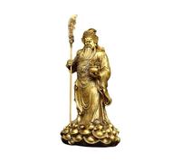 Decoración Feng Shui para el hogar: Estatua de Guan Yu, Dios de la Guerra y la Riqueza, de latón. Figura de Guan Yu con patrón de dragón. Colección de