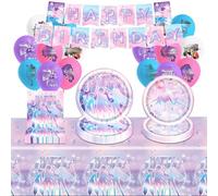 Decoración Fiesta Cumpleaños K-Pop, 58 Piezas con Pancarta, Globos, Servilletas Y Manteles, Decoración Para Niño Y Niña, Vajilla de Fiesta