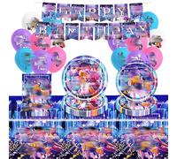 Decoración Fiesta Cumpleaños K-Pop, 68 Piezas con Pancarta, Globos,Servilletas Y Manteles, Decoración Para Niño Y Niña, Vajilla de Fiesta