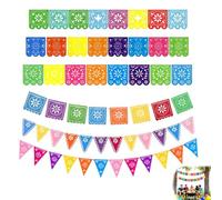 Decoración fiesta mexicana 6 pancartas día de los muertos 3M banderines papel picado colores vivos para celebración temática latinoamericana