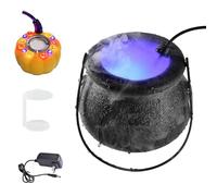 Decoracion Figuras Máquina de niebla de caldero de bruja de Halloween con luz LED que cambia de color para decoraciones de fiesta (A, 15cm)