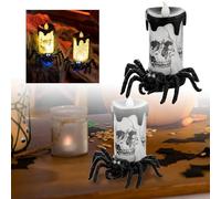 Decoracion Figuras Transformez votre espace avec la lampe à bougie lumineuse - Parfaite pour les fêtes d’Halloween et les nuits douillettes ! (Black, 9x9x9cm)