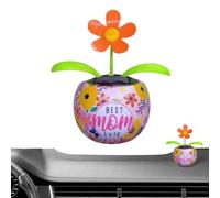 Decoración floral para salpicadero, decoración de automóvil alimentada por energía solar, decoración única para el tablero de instrumentos de flores bailarinas