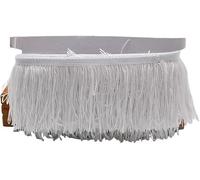 decoración fluida, Borla Latina con Flecos, Ribete de poliéster, Multicolor, 10m, 10-30cm, Costura, Vestido, Cortina, Manualidades(White,30cm)