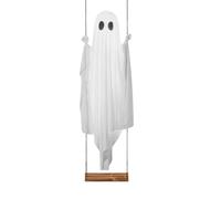 Decoración GHOST - Kit de decoración de Halloween para vacaciones exteriores grabadas, pantalla llamativa con iluminación, adorno de patio para puerta, ventana, camino, árbol