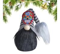 Decoración Gnome Halloween Estatua Sin Cara Con Base Llenada De | Gnomo sin rostro con diseño de calavera y sombrero de bruja para decoración escaparate Navidad dormitorio entrada salón