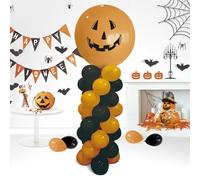Decoracion Halloween - Columna Globos Halloween con 41 Globos y Soporte Incluido - Halloween Decoracion Casa, Oficina o Negocio - Calabazas decorativas - 100% Biodegradables