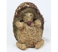 Decoración Heno Figura Erizo de Pie H 29 CM Animal Material Natural Heudeko