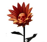 Decoración impresa en 3D con diseño de calavera gótica, girasol prohibido para el hogar único, espacios de oficina o colecciones góticas temáticas, 1 pieza (naranja)